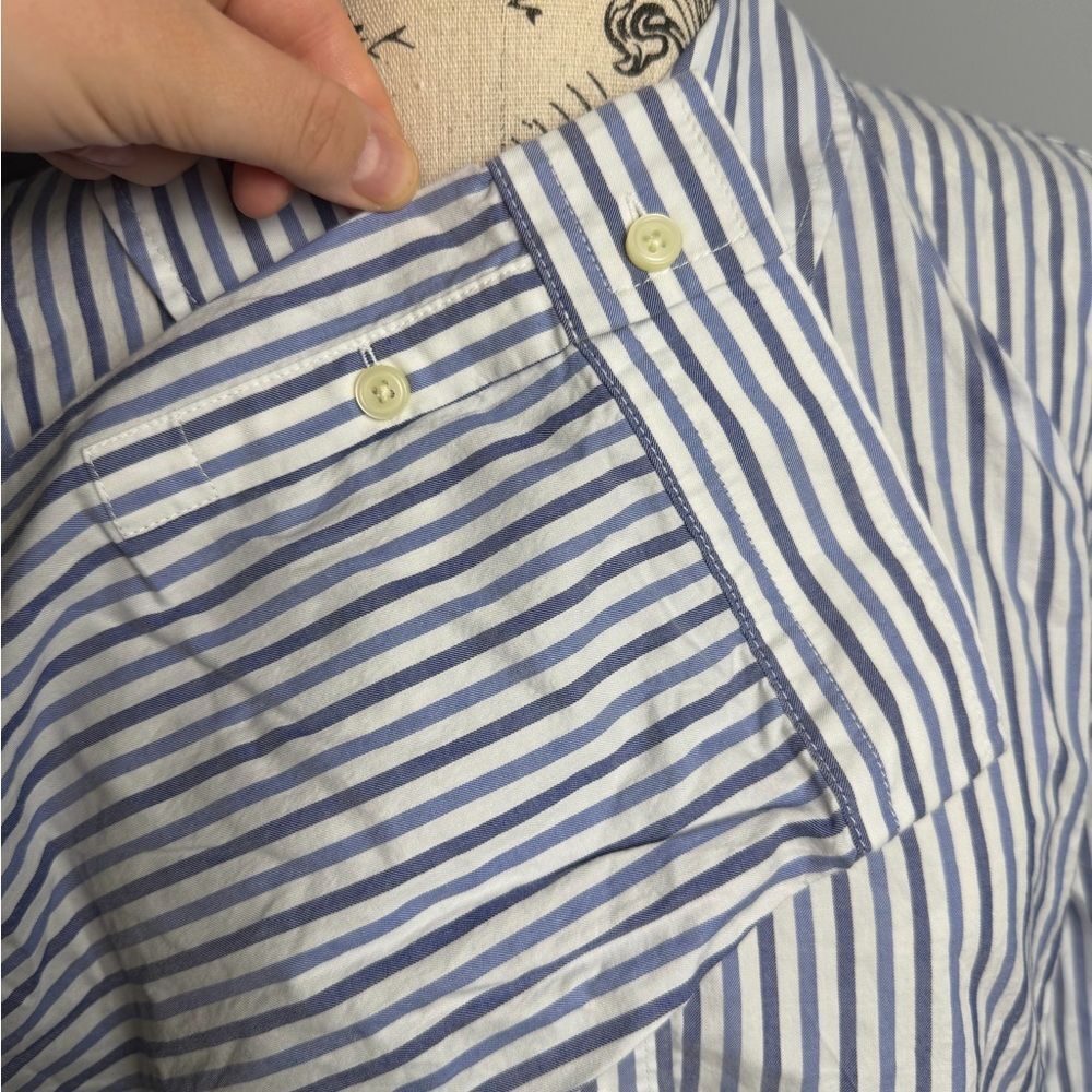 Everlane The Woven P.J. Top Blue Stripe NWT Size M - Picture 7 of 11